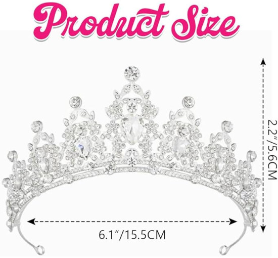 Zehory весільні аксесуари для волосся для нареченої, кришталева корона (5132)