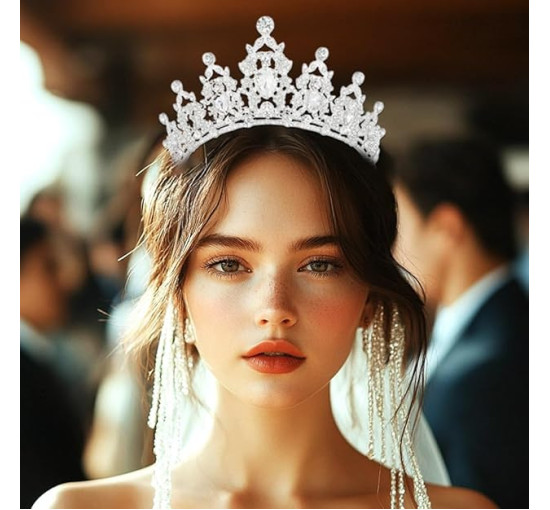 Zehory весільні аксесуари для волосся для нареченої, кришталева корона (5132)