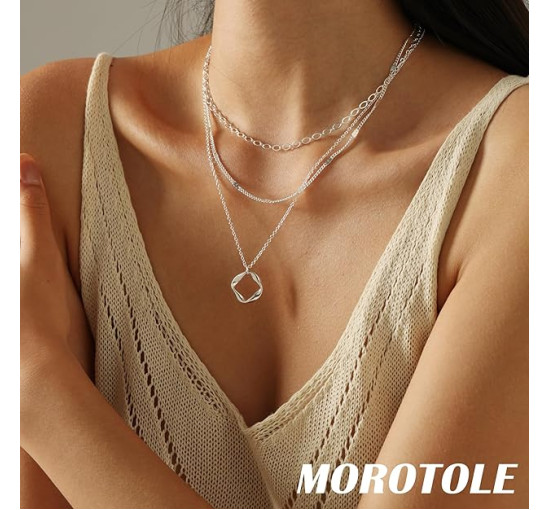 Золоті намиста MOROTOLE для жінок, багатошарові золоті намиста для жінок, кругле золоте намисто стек (2004)