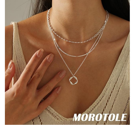 Золоті намиста MOROTOLE для жінок, багатошарові золоті намиста для жінок, кругле золоте намисто стек (2004)