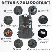 BECOJADDE Рюкзак для походов, 40 л, водонепроницаемый, туристический, серый (5149)