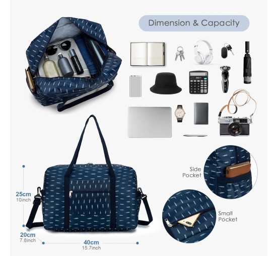 BKAZV Дорожня сумка 11B202-S-Yumao-1 нейлонова водонепроникна дорожня валіза, 40x20x25 (5150)