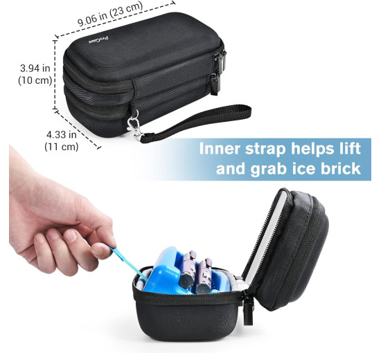 Дорожній футляр для перенесення інсулінового охолоджувача ProCase, органайзер для ліків від діабету з крижаною цеглою, чорний (2026)