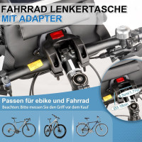 FINEW Велосипедная сумка Lenkertasche Fahrrad 3-в-1 на руль, 6 л, с держателем для мобильного телефона, черная (5122)