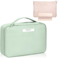 Ginsco косметичка HZB002GN, органайзер для макіяжу, портативна, зелена, 2 шт (5142)