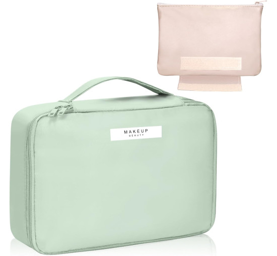 Ginsco косметичка HZB002GN, органайзер для макіяжу, портативна, зелена, 2 шт (5142)