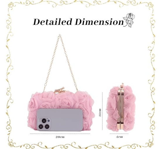 Jywmsc вечірня сумка з клатчем 1JL3060-PI з мереживними квітами, рожевий (5090)