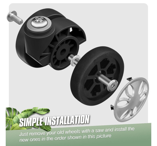 Комплект запасних коліс Vivikivi VK-A4 50 мм, 8 шт., срібні (3051)