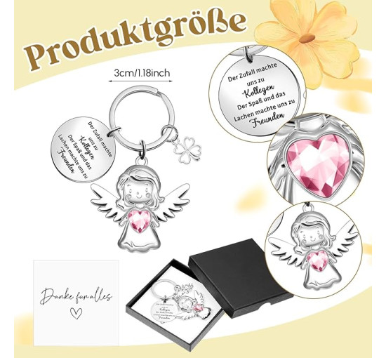 Подарунок для колеги від Jadive, включаючи брелок з ангелом-охоронцем (3131)