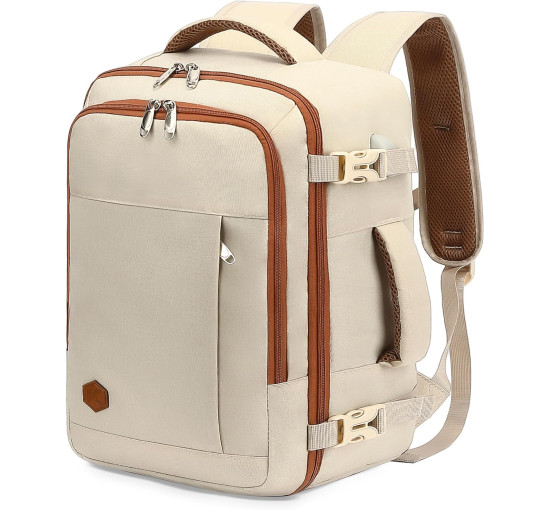 Ручна поклажа VANKEV 40x20x25, підсидільний рюкзак 20л, дорожня сумка-рюкзак для ноутбука 14 дюймів, бежевий (2097)