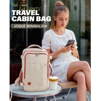 Ручна поклажа VANKEV 40x20x25, підсидільний рюкзак 20л, дорожня сумка-рюкзак для ноутбука 14 дюймів, бежевий (2097)