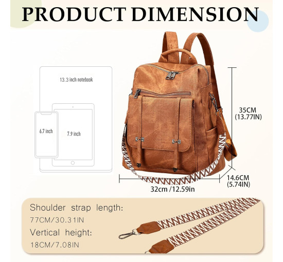 Рюкзак-гаманець Leathario для жінок, темно-коричневий (3120)