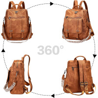 Рюкзак-кошелек Leathario для женщин, темно-коричневый (3120)