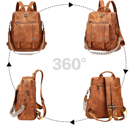 Рюкзак-гаманець Leathario для жінок, темно-коричневий (3120)