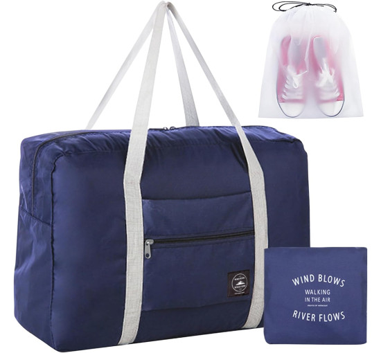 Складана дорожня сумка INVODA  легкий багаж для авіакомпаній, синя (4103)