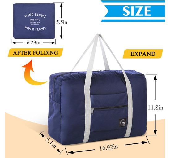 Складана дорожня сумка INVODA  легкий багаж для авіакомпаній, синя (4103)