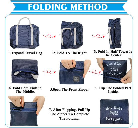 Складана дорожня сумка INVODA  легкий багаж для авіакомпаній, синя (4103)