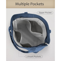 Сумка-тоут Prite вельветовая, синяя (2116)