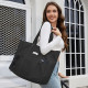 Велика полотняна сумка-тоут HOMESPON для жінок з кишенями та відділенням для ноутбука, чорна (2112)