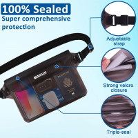 WONSAR Водонепроницаемая сумка WWH4C001-2 поясная сумка с регулируемым ремешком, черно-серая (5117)