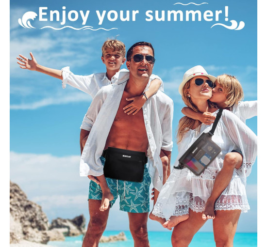 WONSAR Водонепроникна сумка WWH4C001-2  поясна сумка з регульованим ремінцем, чорно-сіра (5117)