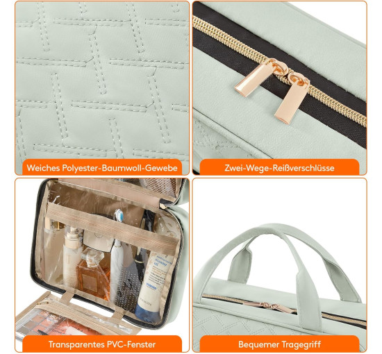 Жіноча дорожня косметичка Lifewit 22094.02MG.V1, м'ятно-зелений (4095)