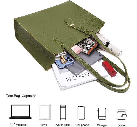 Жіноча сумка-тоут MORGLOVE, зелена (3089)