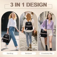 Жіночий рюкзак Leathari, чорний з рожевим (3117)