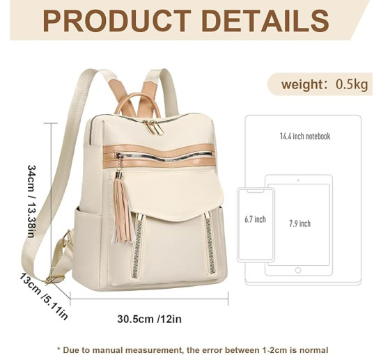 Жіночий рюкзак Leathario, бежевий (3119)