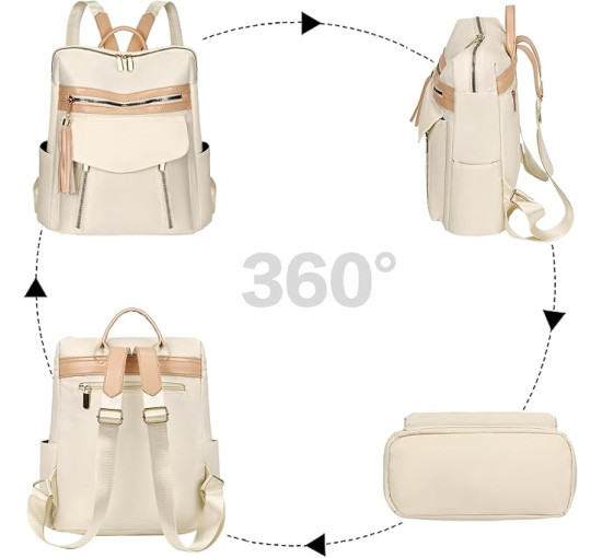 Жіночий рюкзак Leathario, бежевий (3119)
