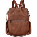 Жіночий рюкзак Leathario із захистом від крадіжки та бризок, коричневий (3121)