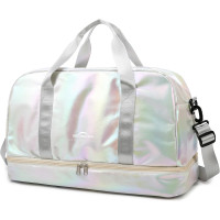 ZIOSINM водонепроникна дорожня сумка JG001, об'ємом 40 л з відділенням для взуття, біла (5143)