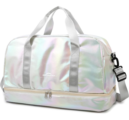 ZIOSINM водонепроникна дорожня сумка JG001, об'ємом 40 л з відділенням для взуття, біла (5143)