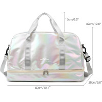 ZIOSINM водонепроницаемая дорожная сумка JG001, объемом 40 л с отделением для обуви, белая (5143)