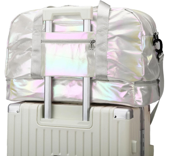 ZIOSINM водонепроникна дорожня сумка JG001, об'ємом 40 л з відділенням для взуття, біла (5143)