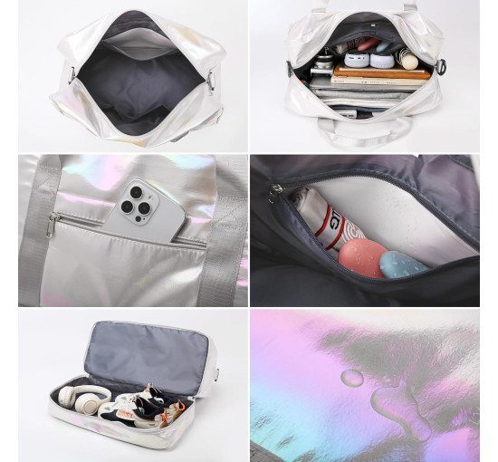 ZIOSINM водонепроникна дорожня сумка JG001, об'ємом 40 л з відділенням для взуття, біла (5143)