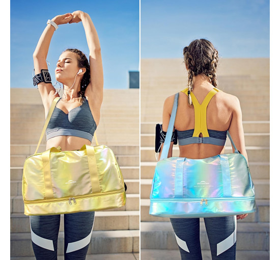 ZIOSINM водонепроникна дорожня сумка JG001, об'ємом 40 л з відділенням для взуття, біла (5143)