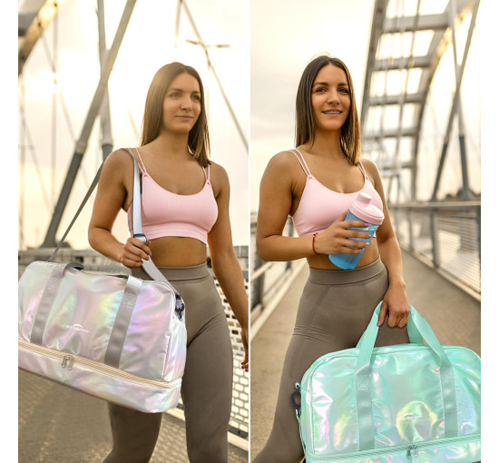 ZIOSINM водонепроникна дорожня сумка JG001, об'ємом 40 л з відділенням для взуття, біла (5143)