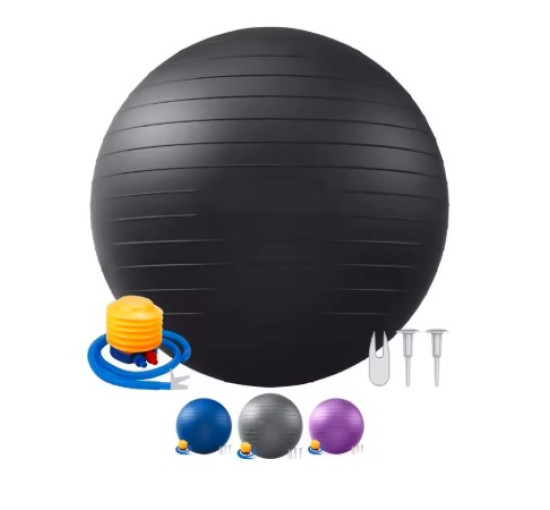 Балансувальний м'яч 75 см, аксесуари для йоги та пілатесу, домашнє фітнес-обладнання, для вагітних, чорний (5168)