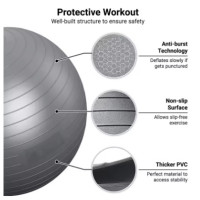 Балансувальний м'яч 75 см, аксесуари для йоги та пілатесу, домашнє фітнес-обладнання, для вагітних, чорний (5168)