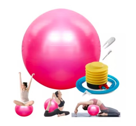 Балансувальний м'яч 75 см, аксесуари для йоги та пілатесу, домашнє фітнес-обладнання, для вагітних, розовий (5170)