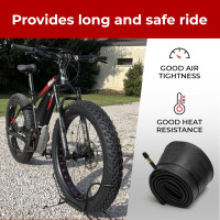 Fincci Внутренние камеры bp-i264as-2 Pair 26 x 4,0 дюйма 48 мм с вентилем Schrader для горного велосипеда, 2 шт (5108) Fincci Внутренние камеры bp-i264as-2 Pair 26 x 4,0 дюйма 48 мм с вентилем Schrader для горного велосипеда, 2 шт (5108)