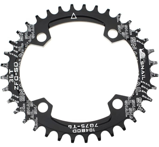 FOMTOR Зв'язка 104 BCD вузька широка 30-52T, Кругла конструкція 7075-T6, для Shimano/SRAM 7-12 швидкостей, чорна (5109)