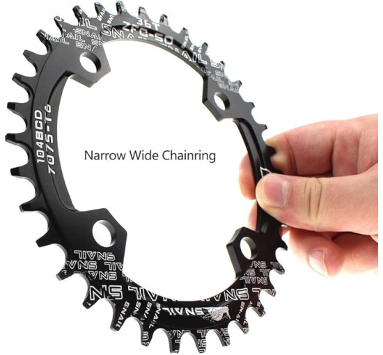 FOMTOR Зв'язка 104 BCD вузька широка 30-52T, Кругла конструкція 7075-T6, для Shimano/SRAM 7-12 швидкостей, чорна (5109)