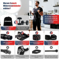 GYMERK Набор эспандеров DGLLD5S-SL01, с 5 разными уровнями сопротивления и резиновыми ручками, черный (5018)