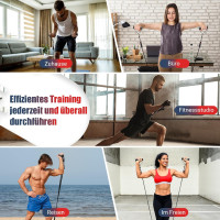 GYMERK Набор эспандеров DGLLD5S-SL01, с 5 разными уровнями сопротивления и резиновыми ручками, черный (5018)