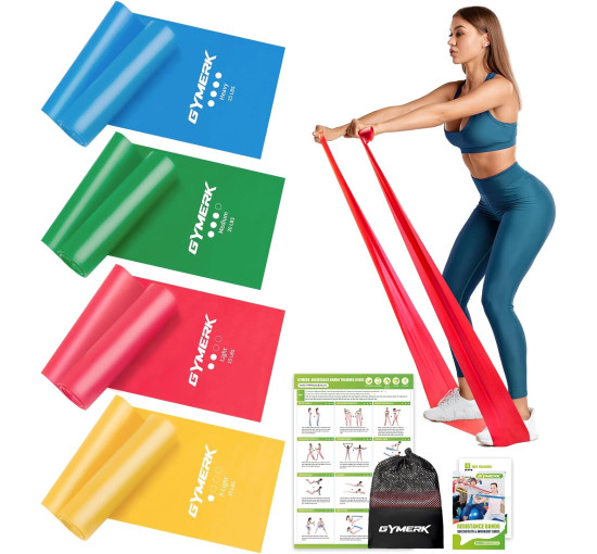 GYMERK Набір із 4 фітнес-еластик DGTPE4S-GD03, 1,8 м, 4 рівні опору (5017)