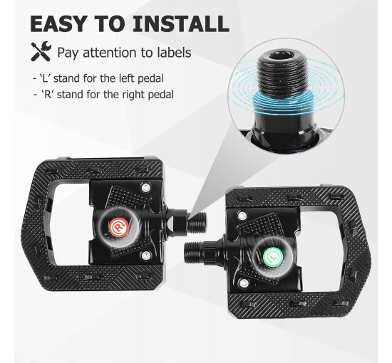 HANEVEAR педалі для гірського велосипеда, 9/16 дюйма, чорні (5065)