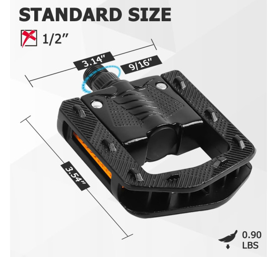 HANEVEAR педалі для гірського велосипеда, 9/16 дюйма, чорні (5065)