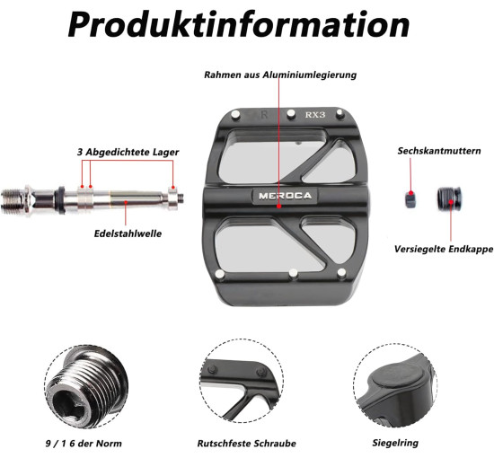 Jane Eyre Велосипедні педалі JE401 з надлегкого алюмінієвого сплаву, з віссю 9/16 дюйма (5034)